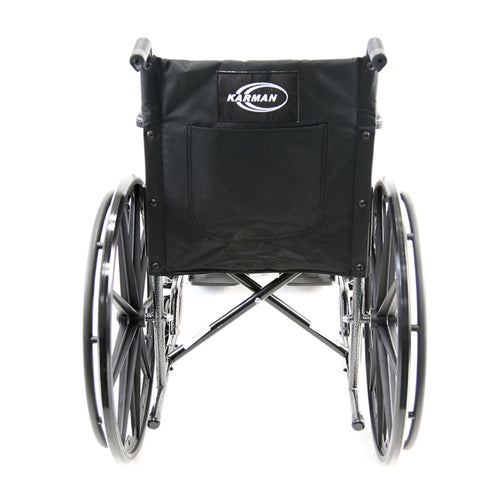 Karman LT-800T 16 inch Seat 34 lbs. Lightweight Steel Wheelchair with Fixed Armrest